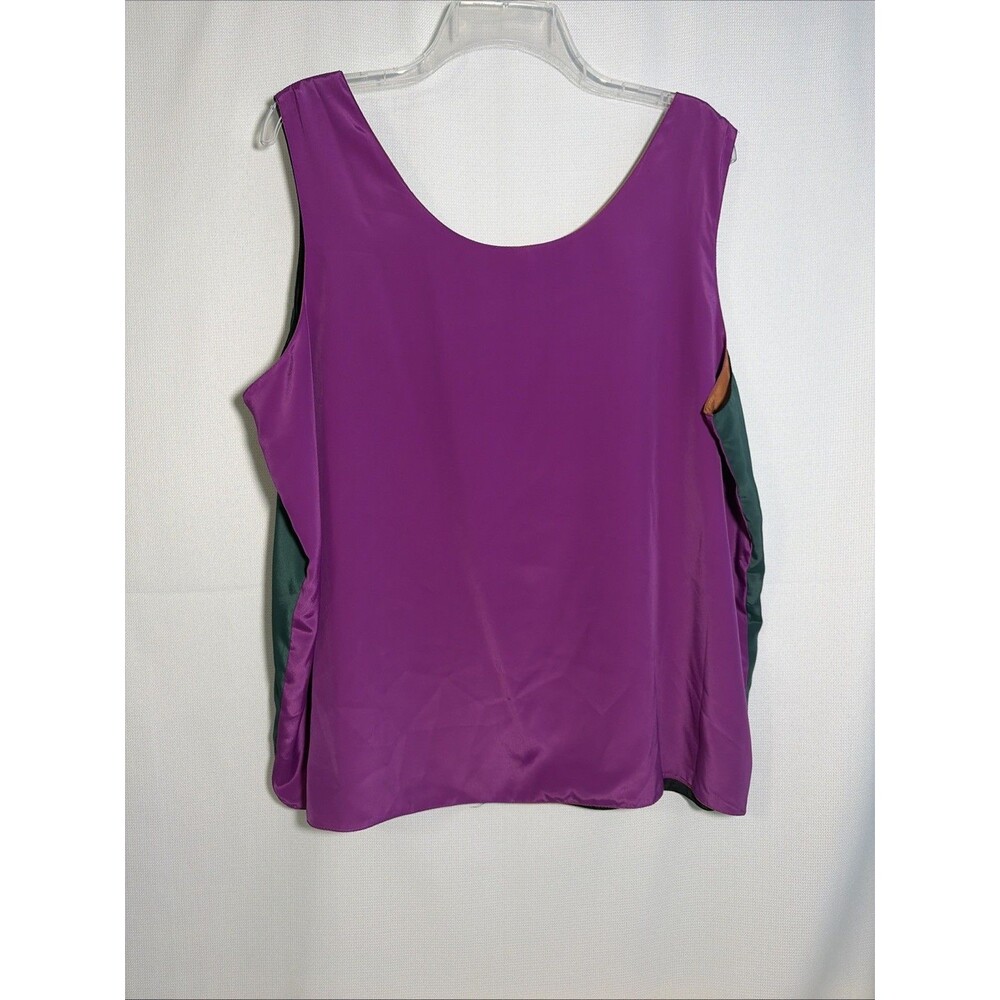 Vtg Impressions Sleeveless Scoop-neck Shell Blouse Women’s 20 Reversible